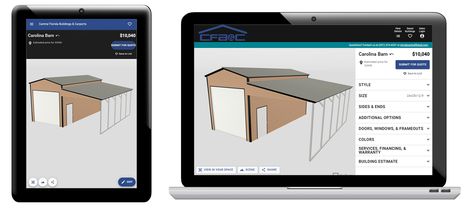 Customize Your Own Metal Garage or Carport With Our 3D Builder